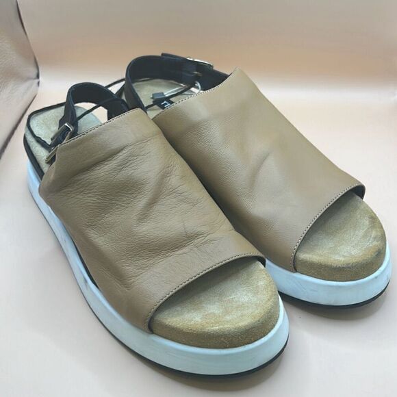 Tosca Blue TB Studio Women's 40 Chunky Sling Back Sandals Sand Beige Colorblock - Picture 1 of 13